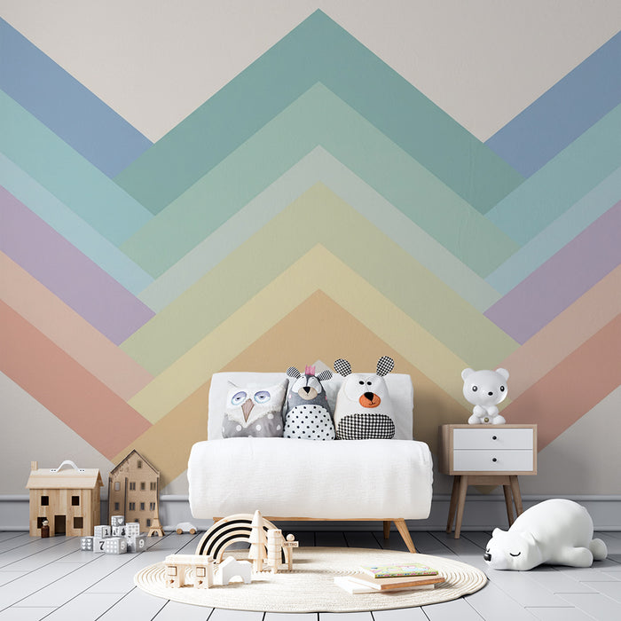 Papel de parede quarto bebê | Geometrični vzorci v pastelnih odtenkih