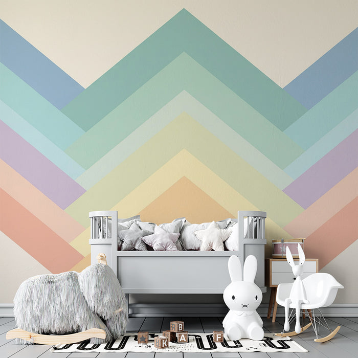 Papel de parede quarto bebê | Geometrični vzorci v pastelnih odtenkih