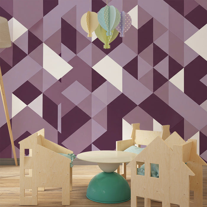 Papel de parede quarto bebê | Geometrični vzorci v odtenkih vijolične