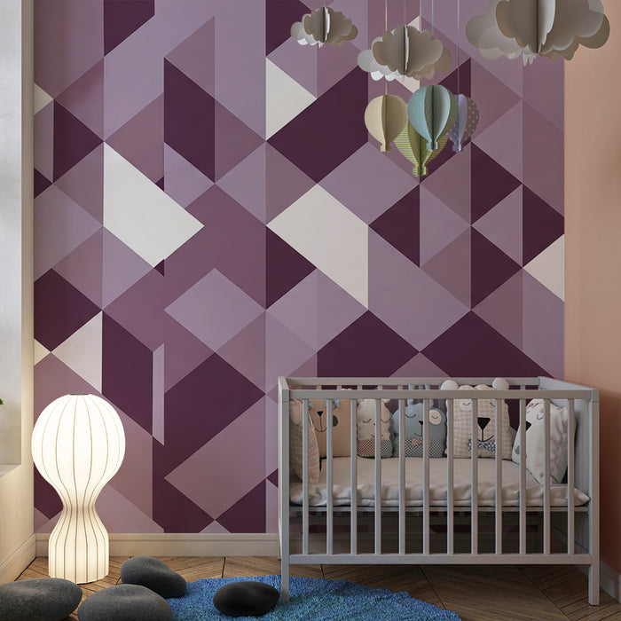 Papel de parede quarto bebê | Geometrični vzorci v odtenkih vijolične