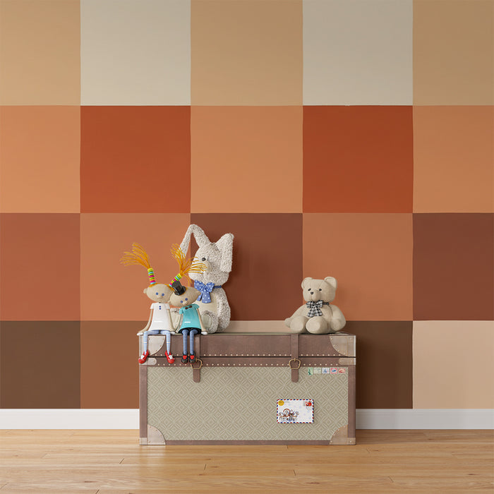 Barntapet | Geometriska mönster i varma toner