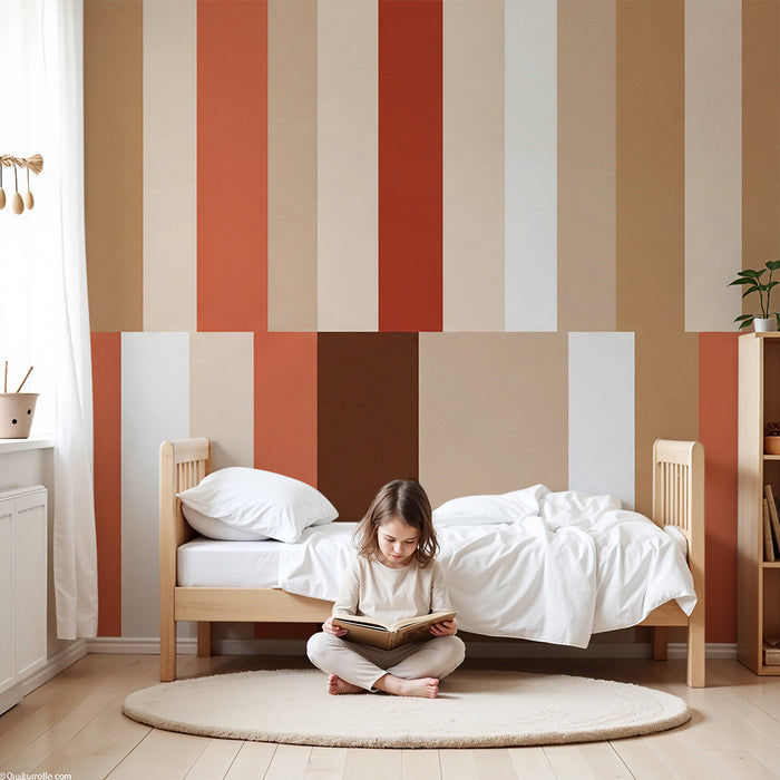Tapeta za dječju sobu | Geometrijski uzorci u toplim i nježnim tonovima