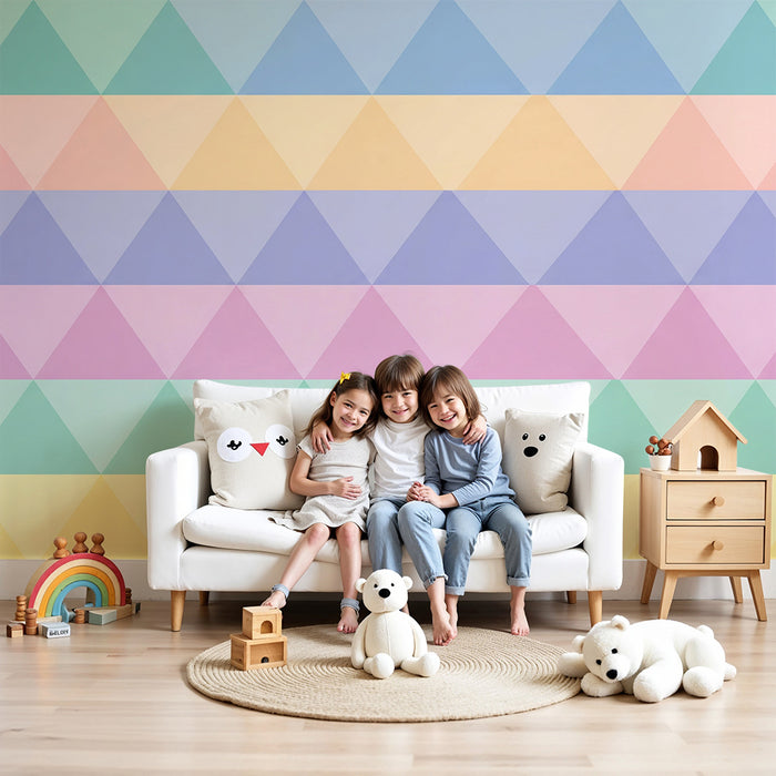 Papel de parede quarto bebê | Geométrico com triângulos
