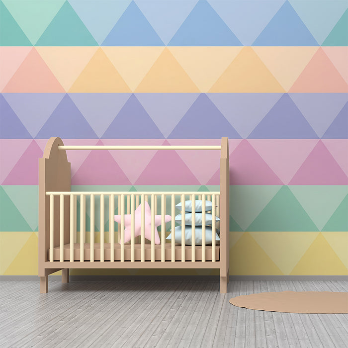 Papel de parede quarto bebê | Geométrico com triângulos