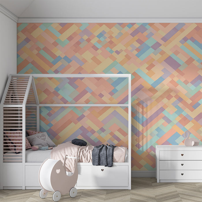 Nursery wallpaper | Soft pastel geometric patterns for a gentle atmosphere