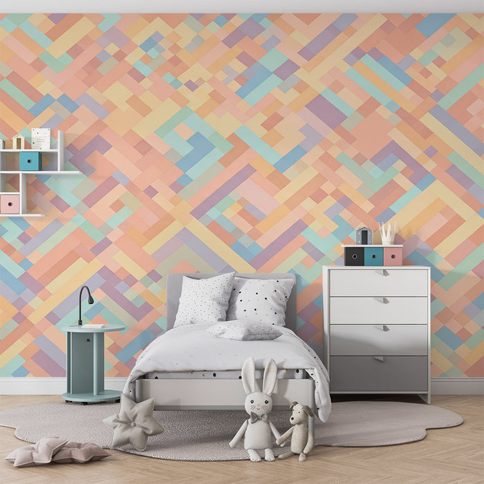 Nursery wallpaper | Soft pastel geometric patterns for a gentle atmosphere