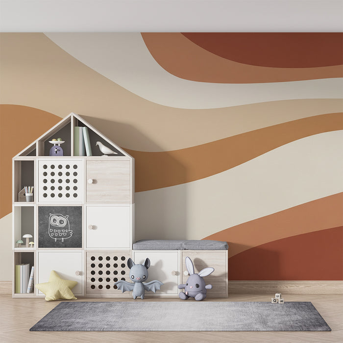 Baby's room wallpaper | Wavy patterns in soft, earthy tones