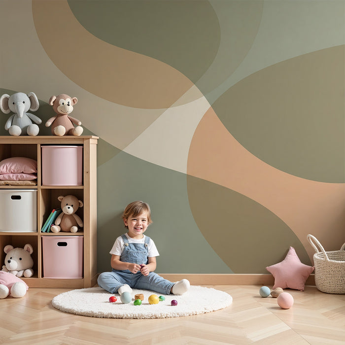 Papel de parede para quarto de bebé | Padrões orgânicos com tons suaves e relaxantes