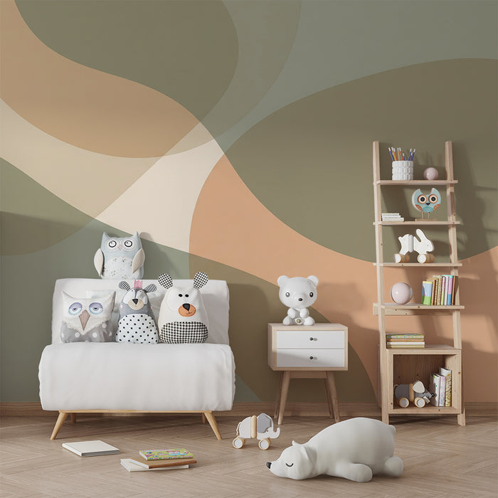 Papel de parede para quarto de bebé | Padrões orgânicos com tons suaves e relaxantes