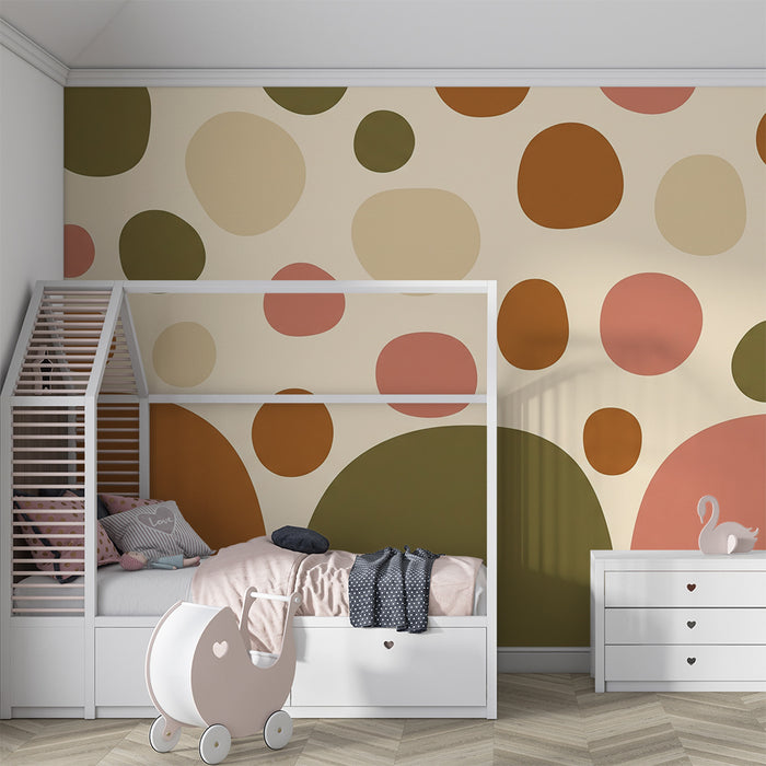 Børneværelse tapet | Organiske mønstre i blide og varme nuancer