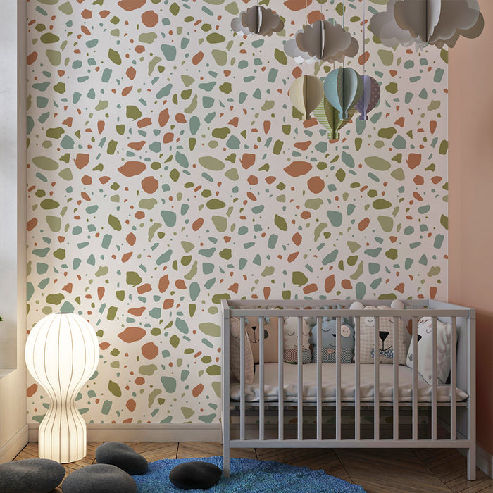 Børneværelse tapet | Organiske mønstre i blide farver for en beroligende stemning