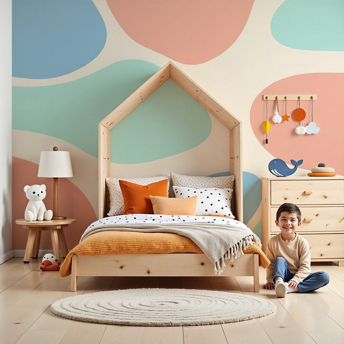 Nursery Wallpaper | Soft Pastel Organic Patterns for a Gentle Ambiance