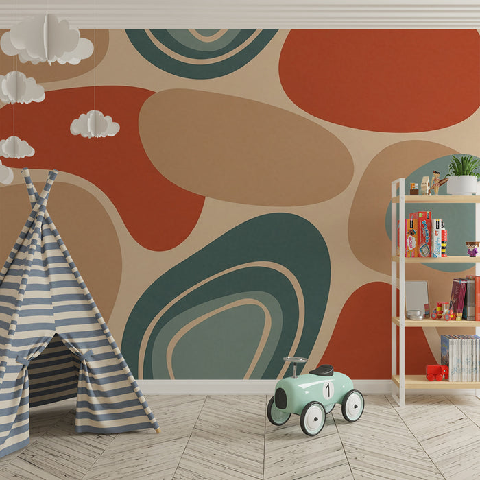 Papier de parede detská izba | Organické vzory v jemných a teplých odtieňoch