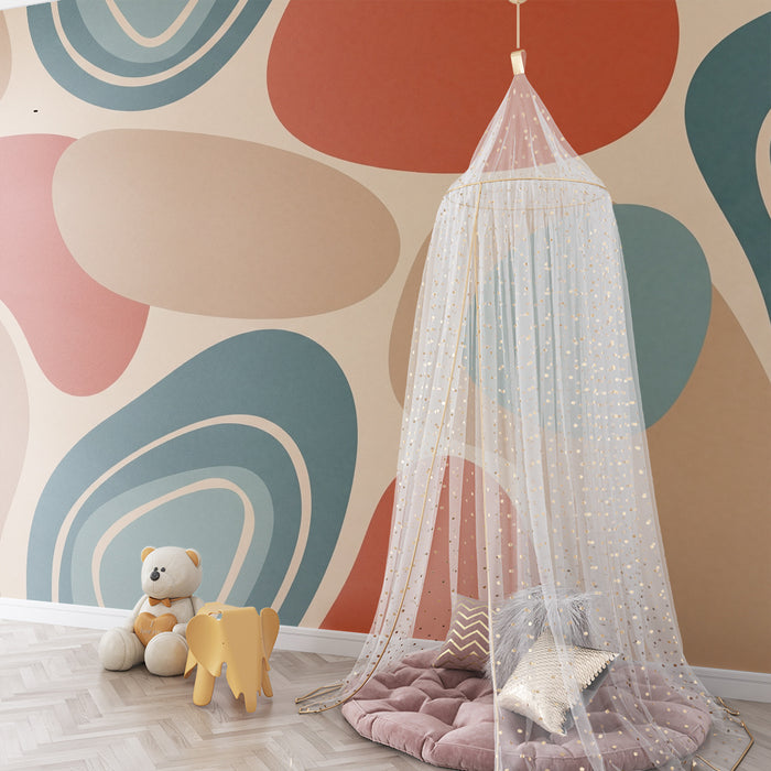 Papier de parede detská izba | Organické vzory v jemných a teplých odtieňoch