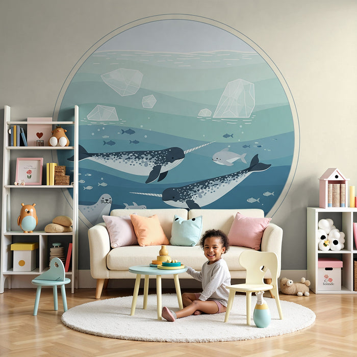 Barntapet | Narvaler och havsdjur i lugnande hav