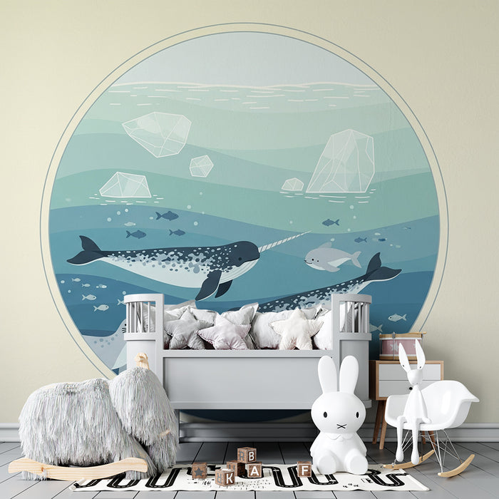 Barntapet | Narvaler och havsdjur i lugnande hav