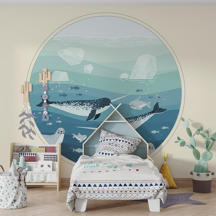 Barntapet | Narvaler och havsdjur i lugnande hav