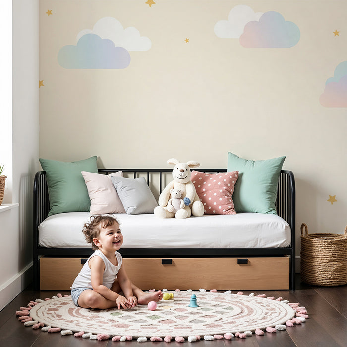 Papel de parede quarto bebê | Nuvens em degradê