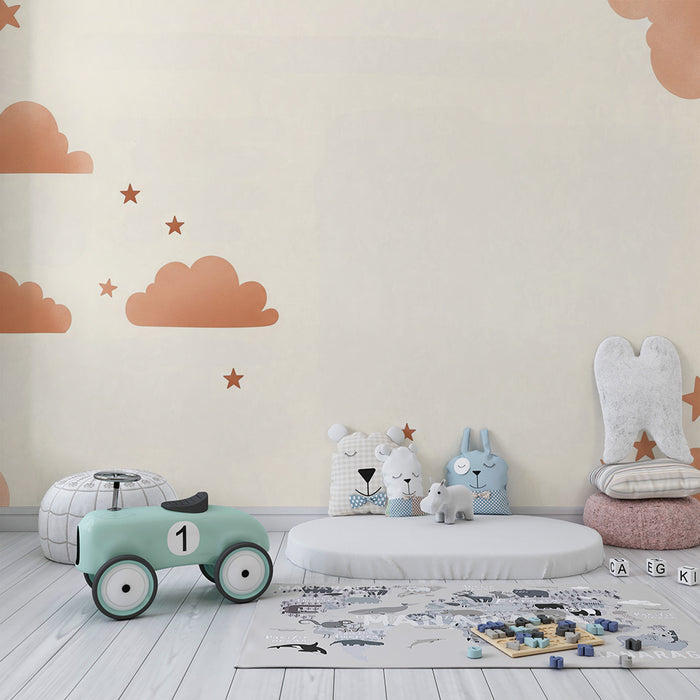 Papier de parede soba bebe | Terakota oblaci i sjajne zvijezde