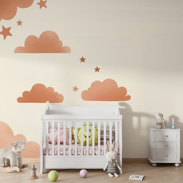 Papier de parede soba bebe | Terakota oblaci i sjajne zvijezde