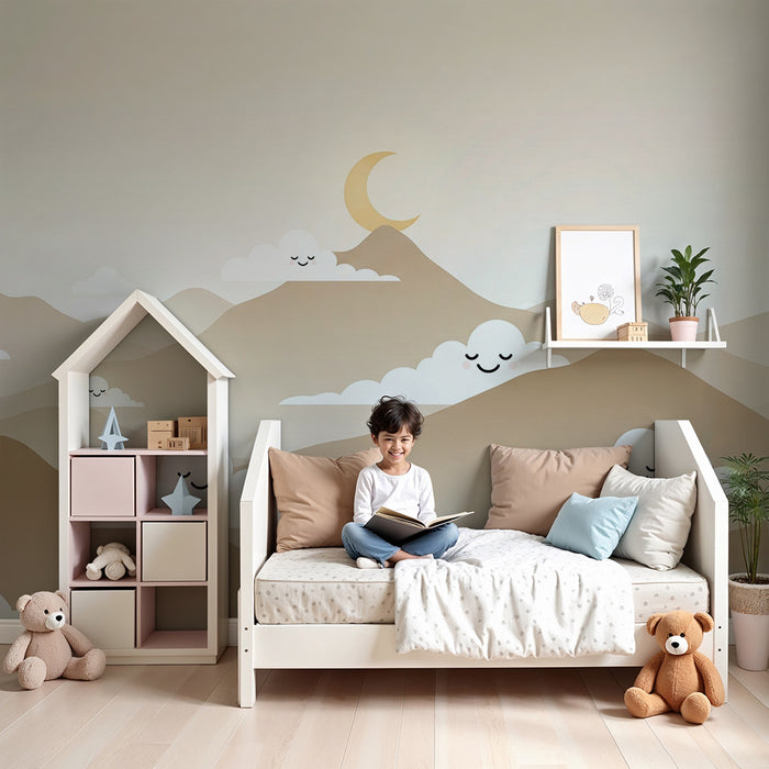 Lastenhuoneen tapetti | Sävyt nukkuvat kuunvalossa