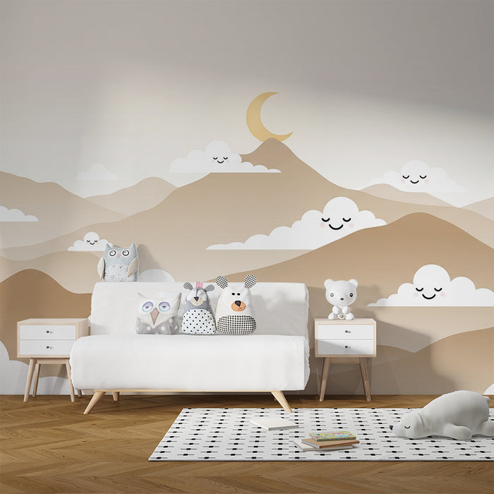 Lastenhuoneen tapetti | Sävyt nukkuvat kuunvalossa