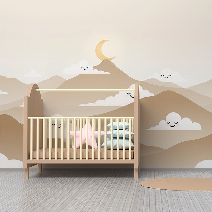 Lastenhuoneen tapetti | Sävyt nukkuvat kuunvalossa