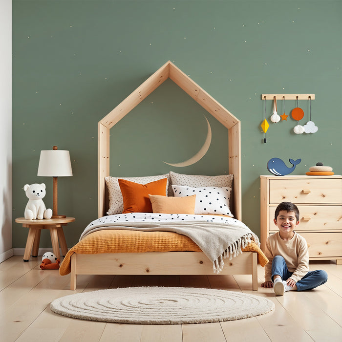 Papel de parede quarto bebê | Nočno nebo z nežnim luninim svetom