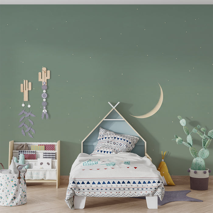 Papel de parede quarto bebê | Nočno nebo z nežnim luninim svetom