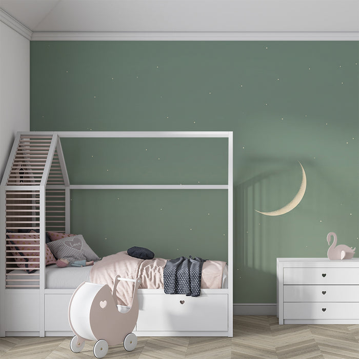 Papel de parede quarto bebê | Nočno nebo z nežnim luninim svetom