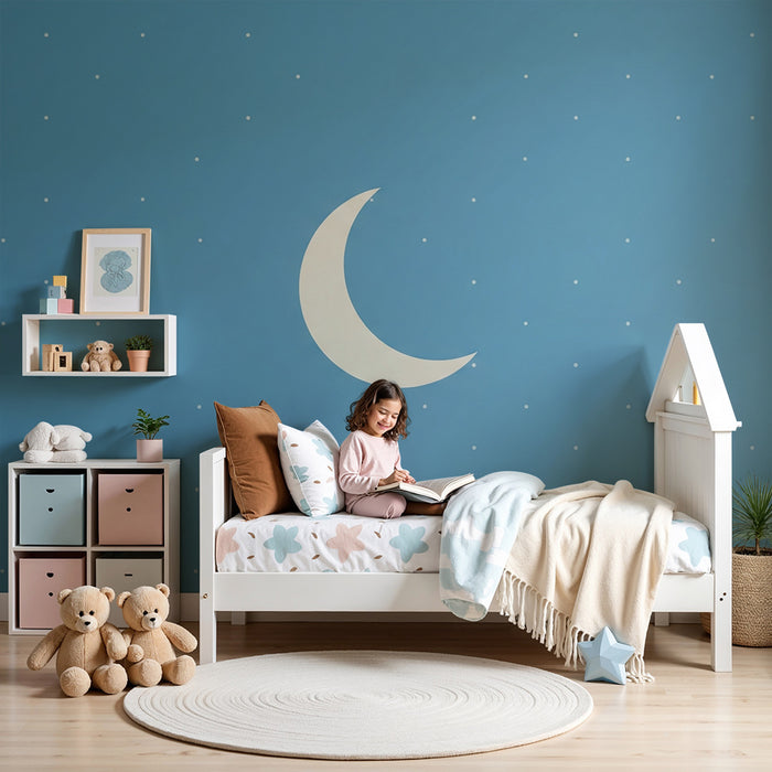 Papel de parede quarto bebê | Nočno nebo z luno
