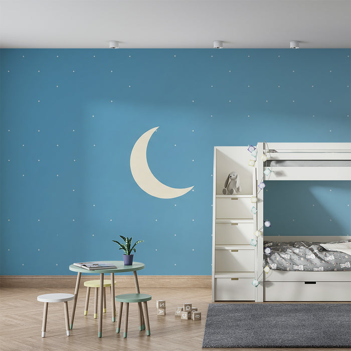 Papel de parede quarto bebê | Nočno nebo z luno