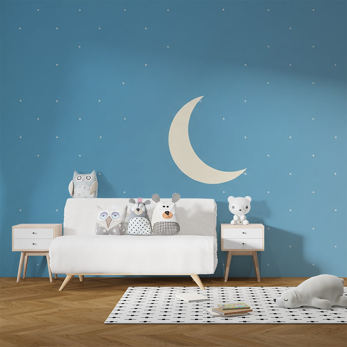Papel de parede quarto bebê | Nočno nebo z luno