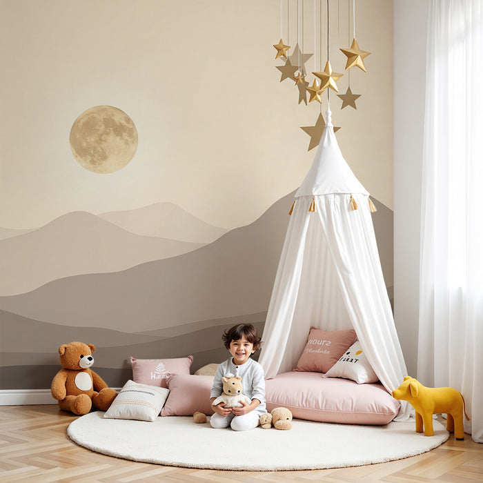 Papel de parede quarto bebê | Zvezdna noč in nežne gore