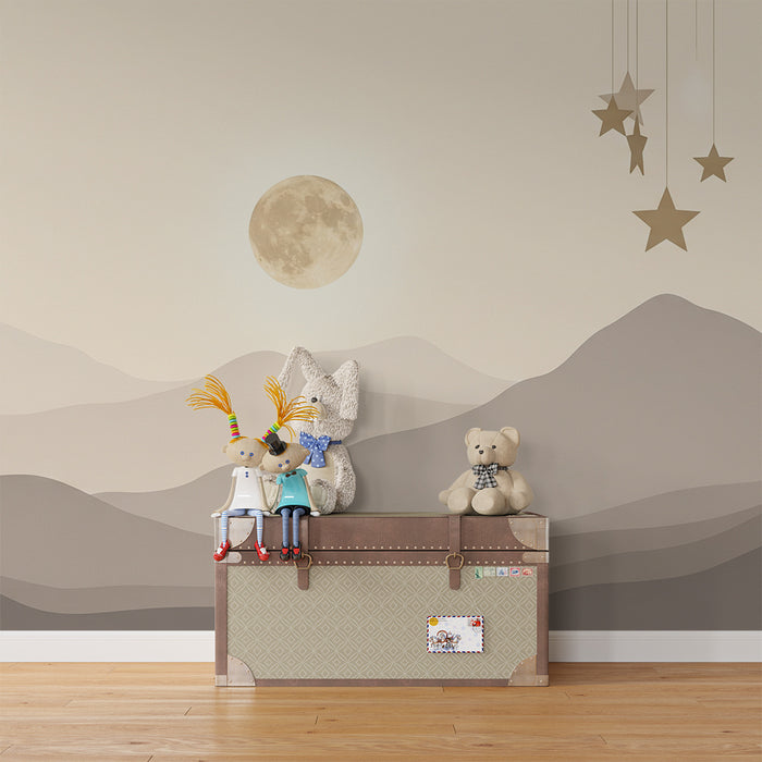 Papel de parede quarto bebê | Zvezdna noč in nežne gore