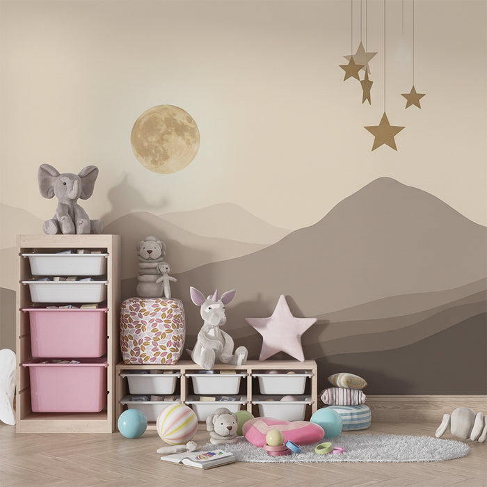 Papel de parede quarto bebê | Zvezdna noč in nežne gore
