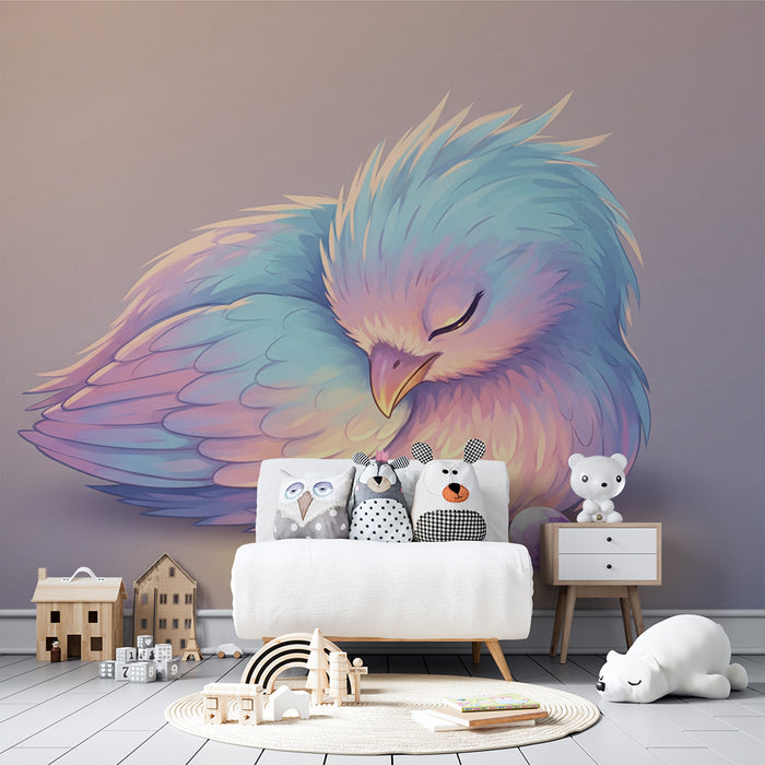 Tapet barnerom | Sovefugl med skinnende fargede egg