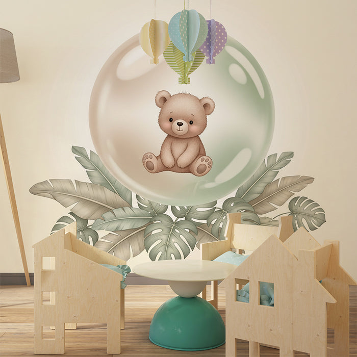 Papel de parede quarto bebê | Мечо в мехурчето