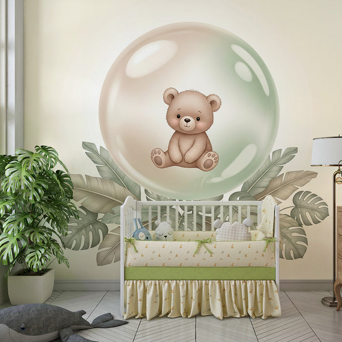 Papel de parede quarto bebê | Мечо в мехурчето