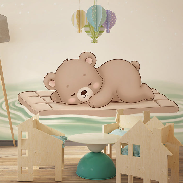 Papel de parede quarto bebê | Zaspan medved na vzmetnici