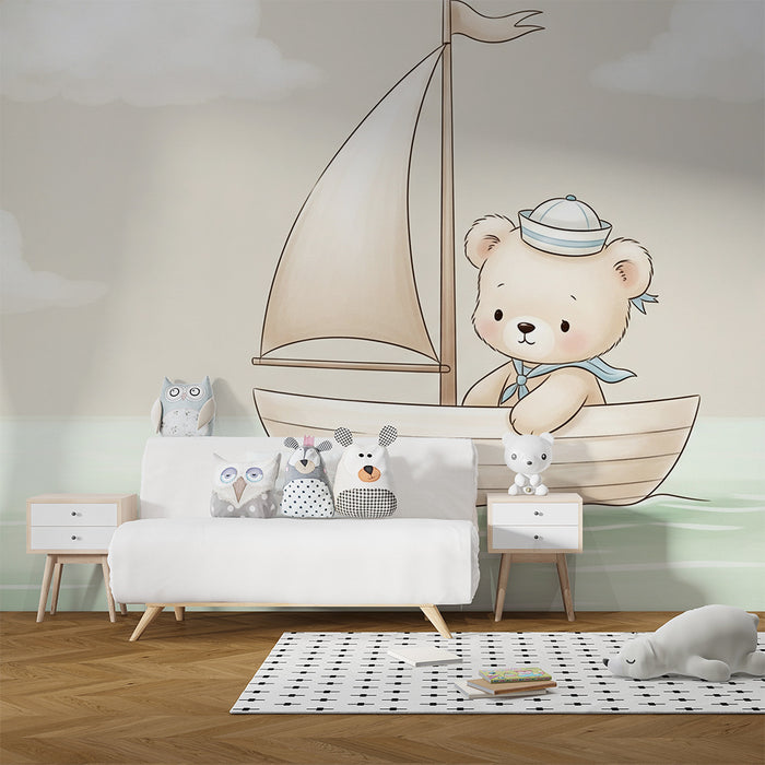 Tapeta do dětského pokoje | Mořský medvěd na lodi