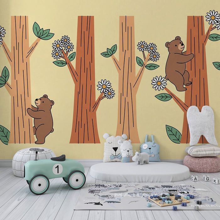Barnetapet | Lekre bamseunger i en blomstrende skog