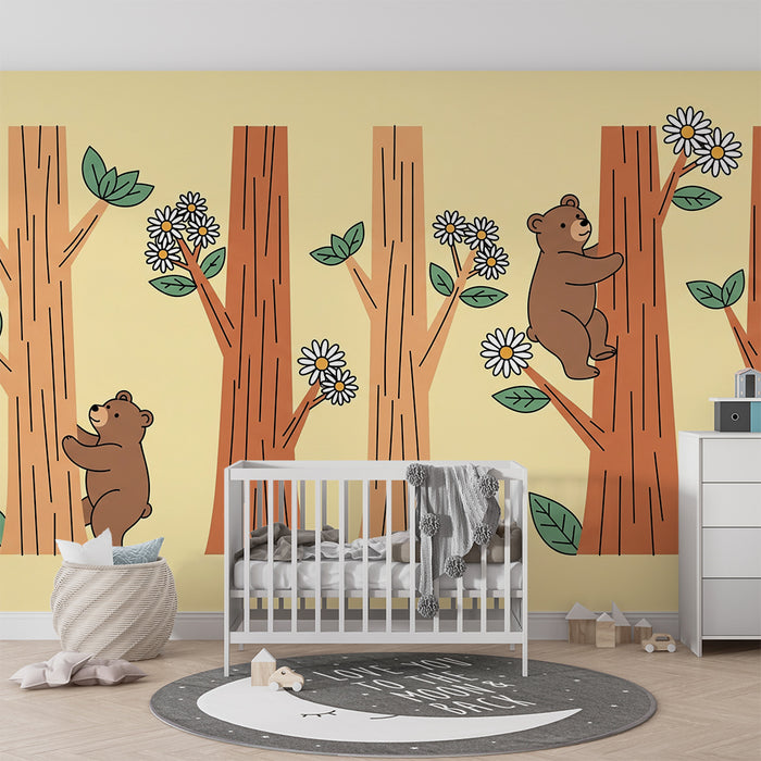 Barnetapet | Lekre bamseunger i en blomstrende skog