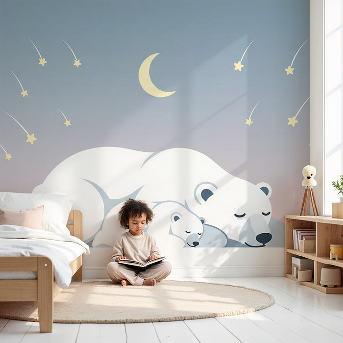 Barntapet | Sovande isbjörnar under en stjärnklar himmel