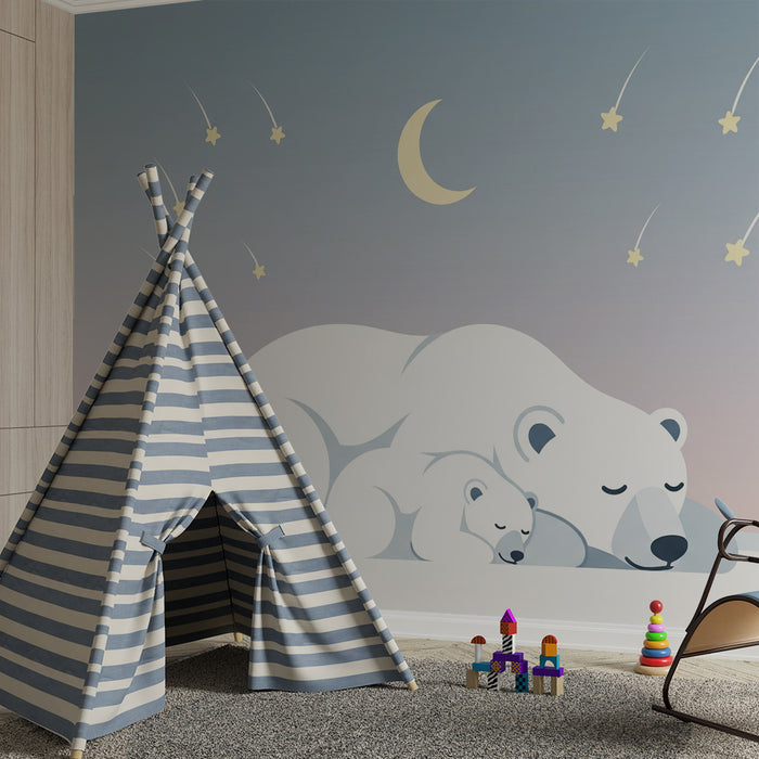 Barntapet | Sovande isbjörnar under en stjärnklar himmel