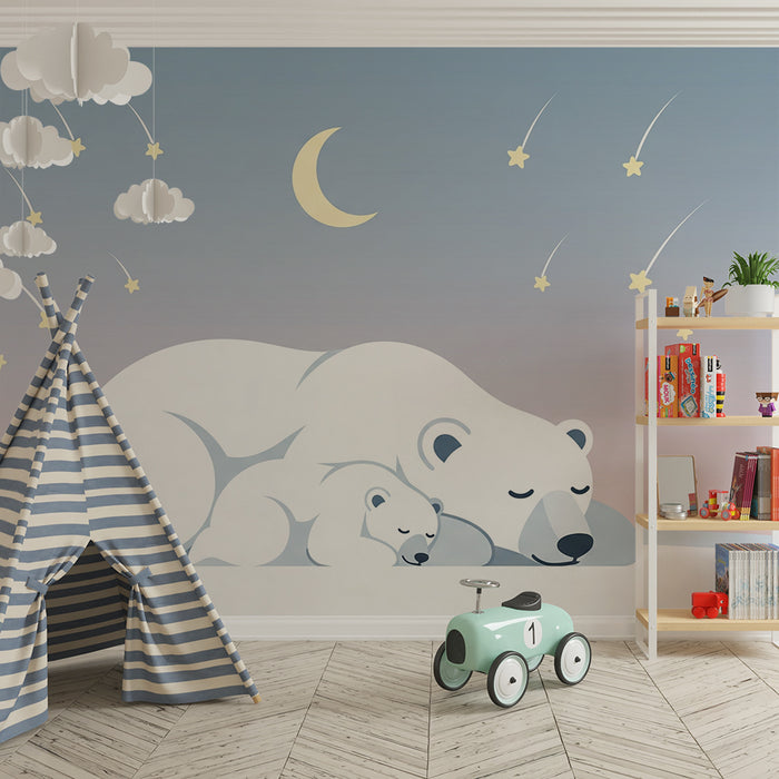 Barntapet | Sovande isbjörnar under en stjärnklar himmel