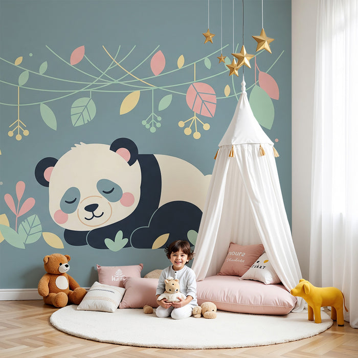 Papel de parede quarto bebê | Spanje, obkrožen s pastelnim listjem