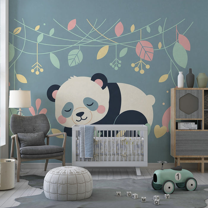 Papel de parede quarto bebê | Spanje, obkrožen s pastelnim listjem