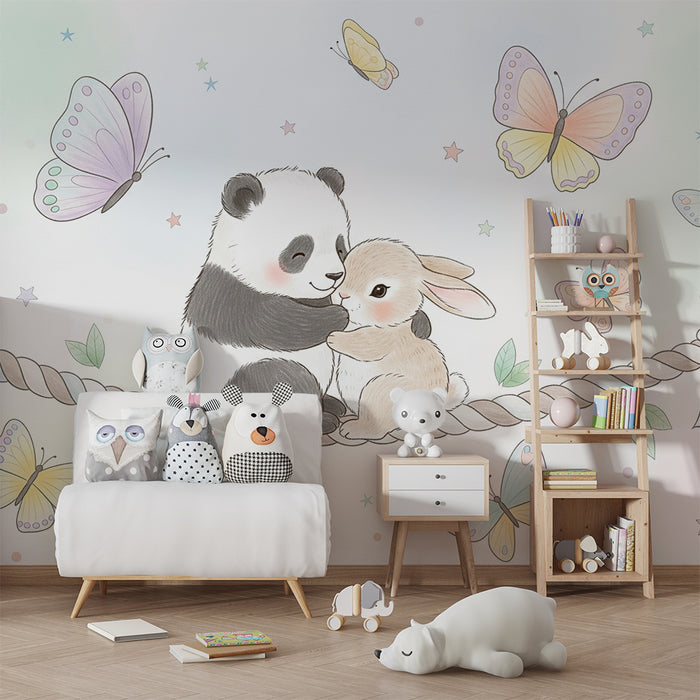Barntapet | Panda och kanin i harmoni