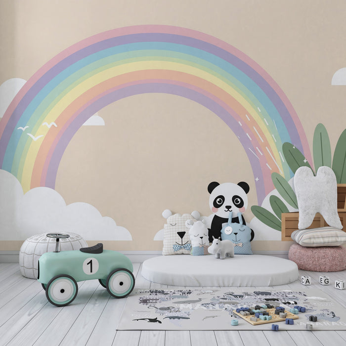 Paberi tapeet beebi tuba | Armas panda vikerkaare all